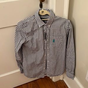 Johnnie-O Navy and white check dress shirt